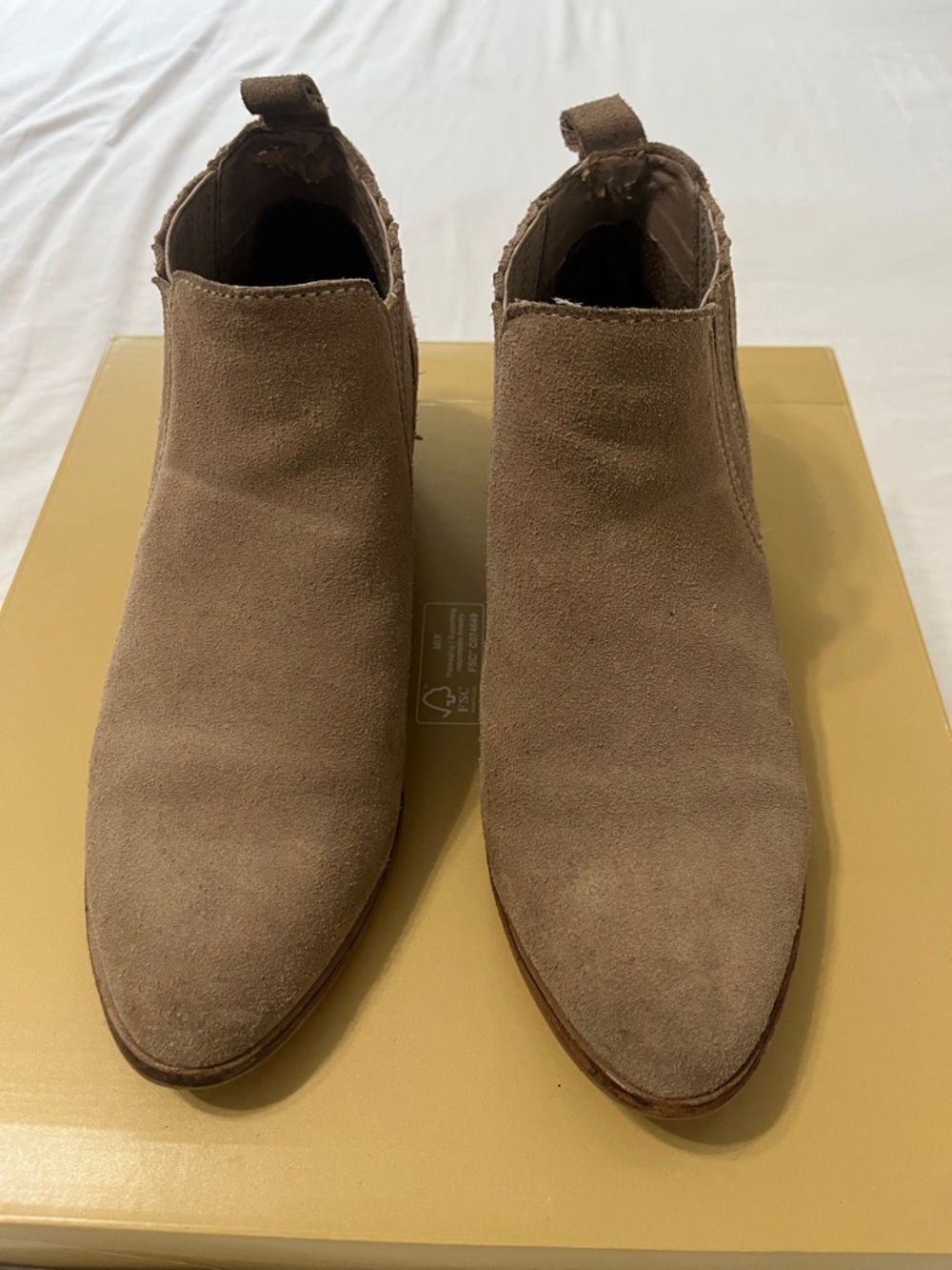 Women’s Suede Chelsea Boots in Light Brown - Classic Slip-On Style